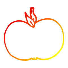 warm gradient line drawing cartoon juicy apple