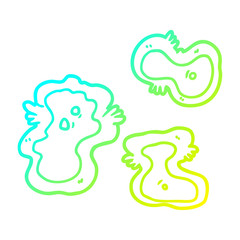 cold gradient line drawing cartoon germs