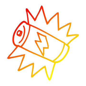 recommend clip art: warm gradient line drawing cartoon battery