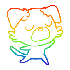 Obraz premium rainbow gradient line drawing cartoon dog