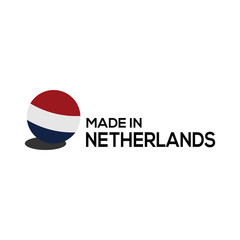 Made in Netherlands stock icon, flat design. , label