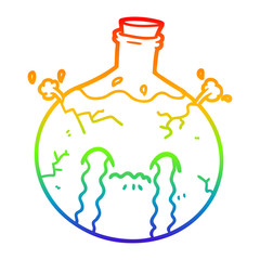 rainbow gradient line drawing cartoon cracking potion