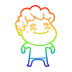 rainbow gradient line drawing cartoon friendly man