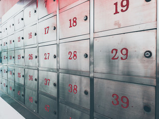 Mailbox Locker Made of Stainless Steel Sort by number in post office in Thailand.