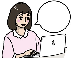 パソコン　女性　ノートパソコン　人物
