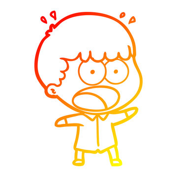 recommend clip art: warm gradient line drawing cartoon shocked man