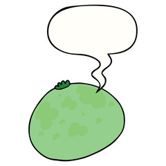 cartoon squash and speech bubble
