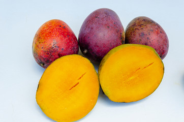 Close-up Of Mango Cross Section