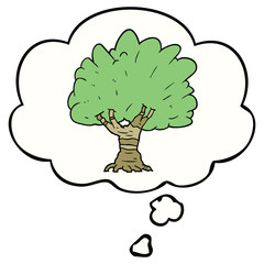 cartoon tree and thought bubble