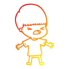 warm gradient line drawing cartoon stressed man