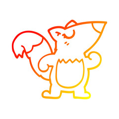 warm gradient line drawing cartoon confident squirrel