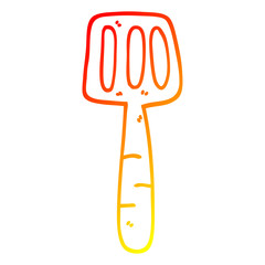 warm gradient line drawing cartoon food spatula