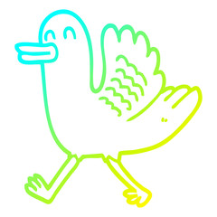 cold gradient line drawing cartoon duck