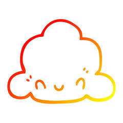 warm gradient line drawing cartoon cloud
