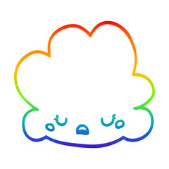 rainbow gradient line drawing cartoon cloud