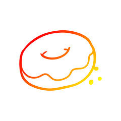 warm gradient line drawing donut with sprinkles