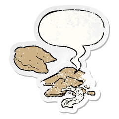cartoon fortune cookies and speech bubble distressed sticker