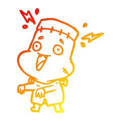 warm gradient line drawing undead monster creation man