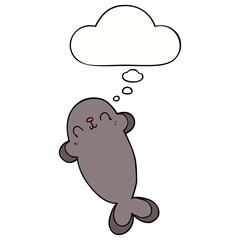 cartoon seal and thought bubble