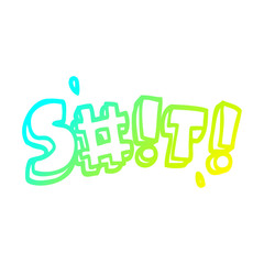 cold gradient line drawing cartoon swear word