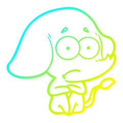 cold gradient line drawing cartoon unsure elephant