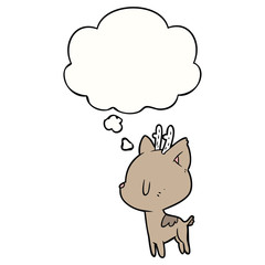 cartoon deer and thought bubble