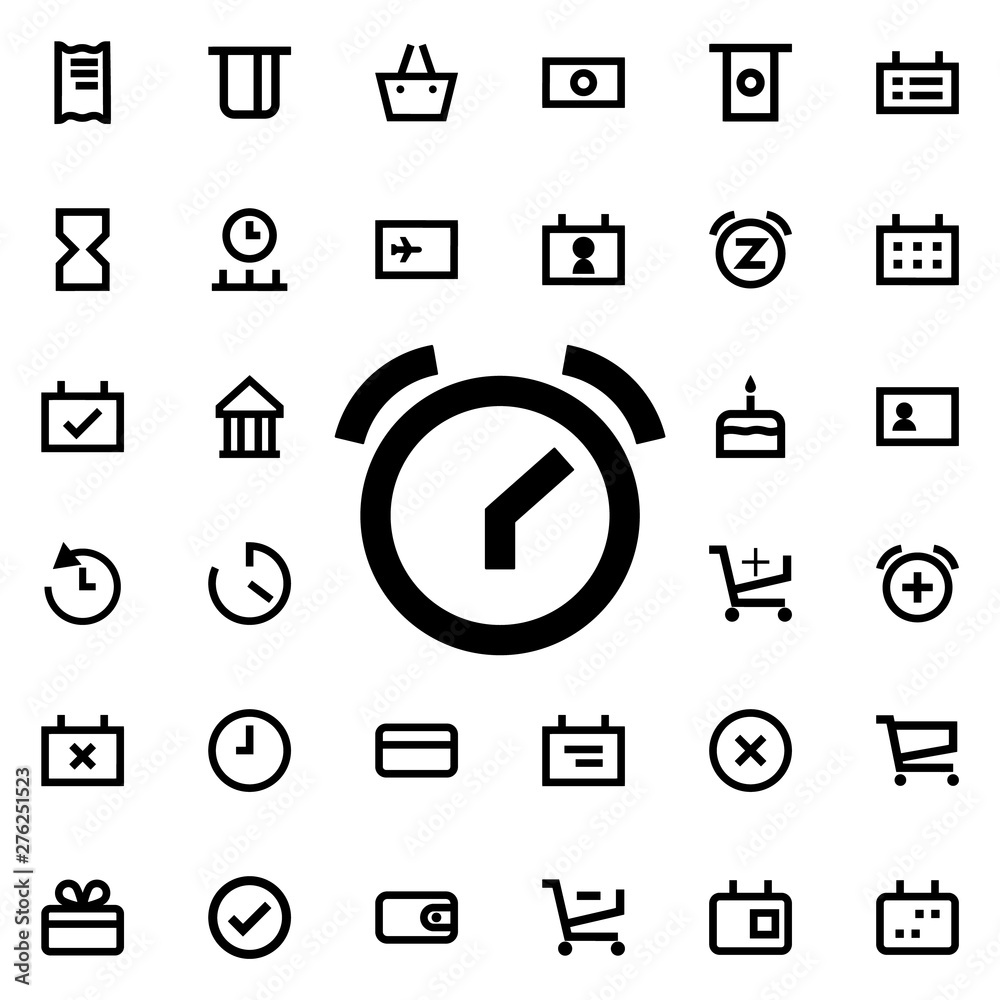 Poster alarm icon. universal set of web for website design and development, app development