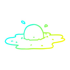cold gradient line drawing cartoon fried egg