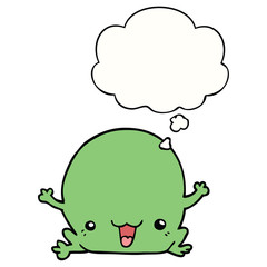 cartoon frog and thought bubble
