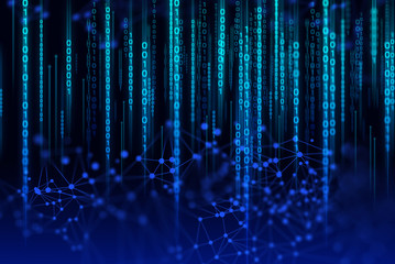 technology ai internet of thing, network background 3d illustration rendering, data deep learning, robotic science, neuron plexus futuristic, supercomputer, digital 01 code science