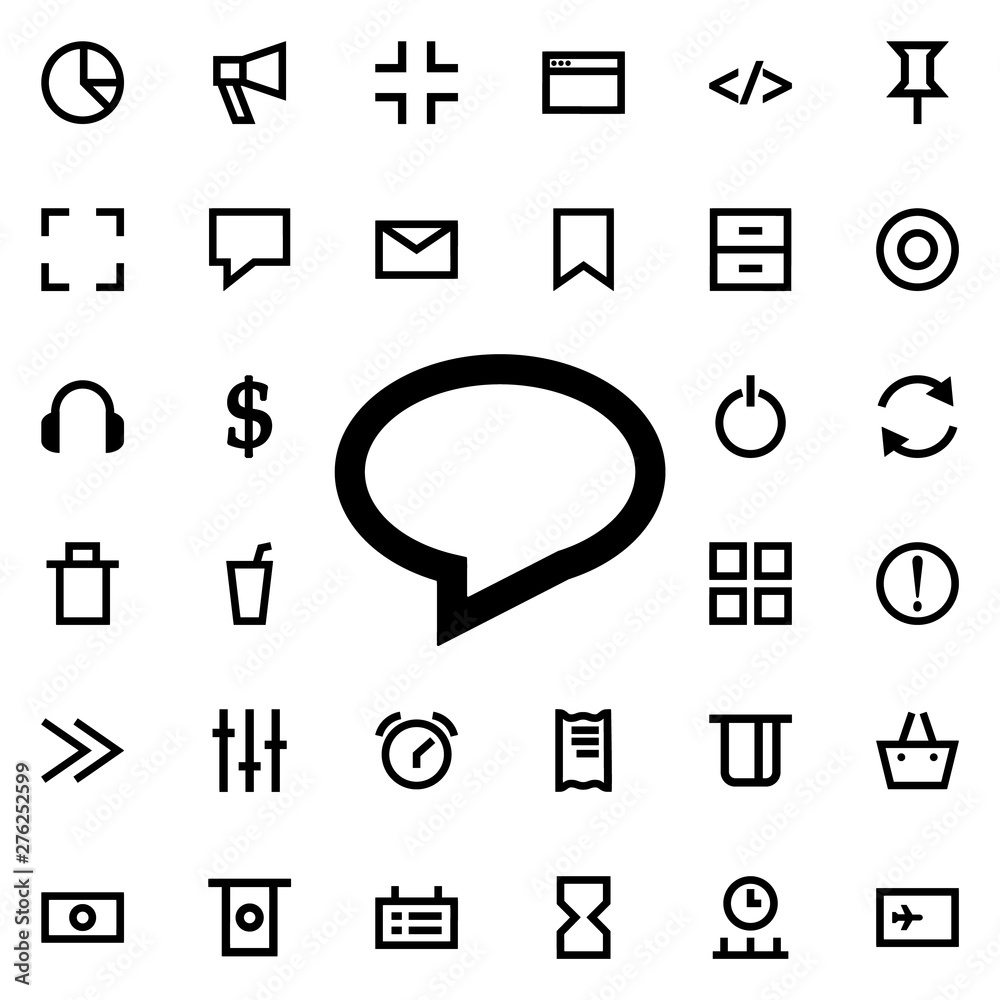 Poster speech icon. Universal set of web for website design and development, app development