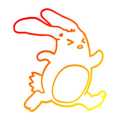 warm gradient line drawing cartoon rabbit