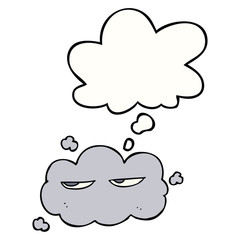 cute cartoon cloud and thought bubble