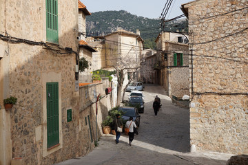 narrow street in spanish town