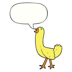 cartoon bird and speech bubble