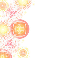 華やかな打ち上げ花火のイラストの背景