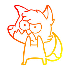warm gradient line drawing cartoon annoyed fox