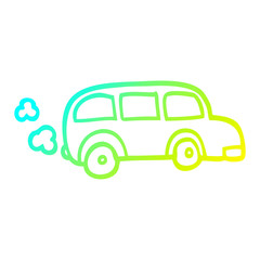 cold gradient line drawing child's drawing bus