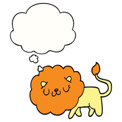 cartoon lion and thought bubble