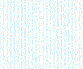 Vector stroke repeatable concept of halftone lines, round shapes empty. Seamless abstract stripes not filled, monochrome overlay style, pattern. Isolated background.