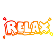 warm gradient line drawing cartoon relax symbol