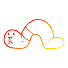 warm gradient line drawing cartoon surprised worm