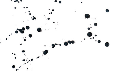 Black ink spots and blots. Abstract background. Design elements. Isolate on white background.