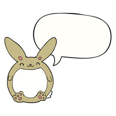 cartoon rabbit and speech bubble