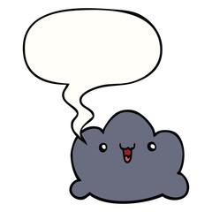 cartoon cloud and speech bubble