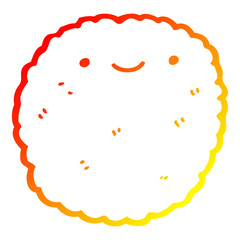 warm gradient line drawing cartoon biscuit