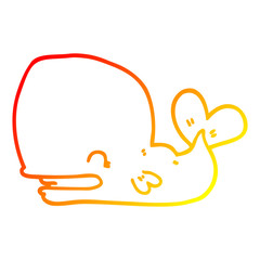 warm gradient line drawing cartoon whale