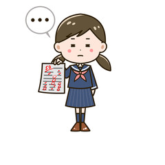 50点　黙る女の子　ポーズ　イラスト