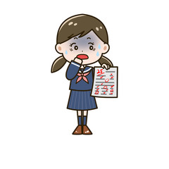 25点　ショックを受ける女の子　ポーズ　イラスト
