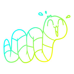 cold gradient line drawing cartoon nervous worm